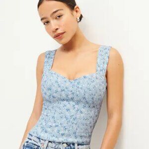 Reformation Hester Top Blue - Size 4 Floral Brooke